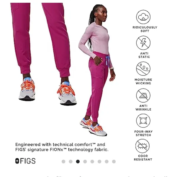 NWT FIGS Zamora™ Jogger Scrub Pants 2.0 (Raspberry) XXS PETITE - Image 3