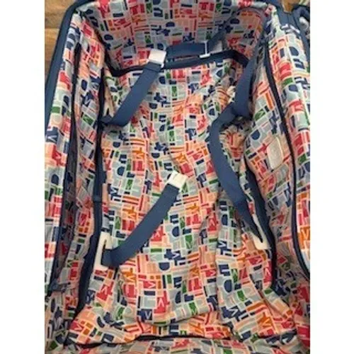 Diane von Furstenberg Rolling Suitcase Blue White Trim Carry On Luggage 19 Inch - Image 9