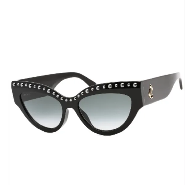 Jimmy Choo Black Cat-Eye Sunglasses with Silver Accents - Image 3
