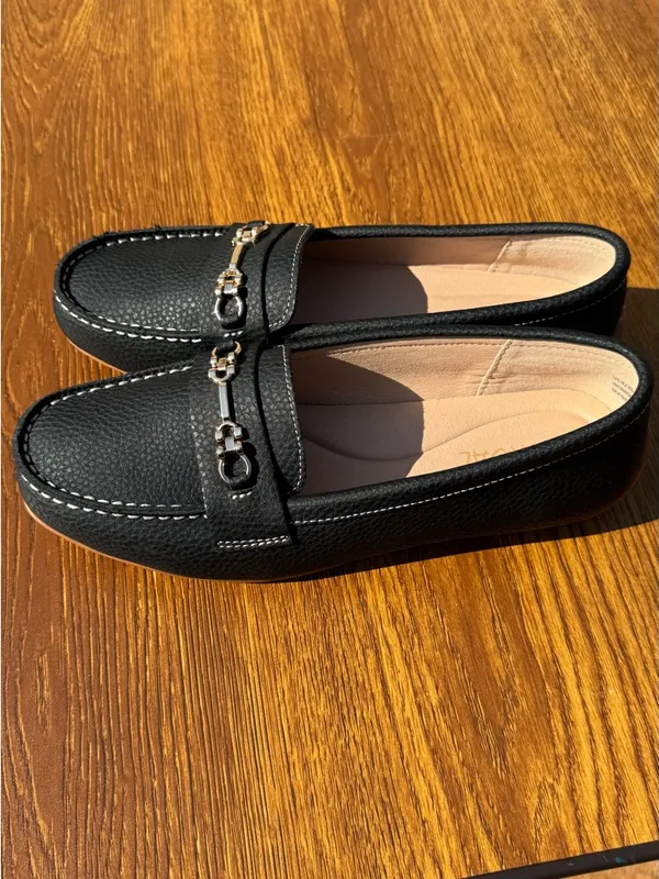 Kordal Black Loafers Women’s 9 Gold Bit Comfort Slip On Casual - Image 4