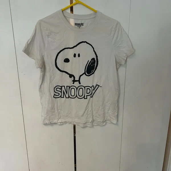 Peanuts Snoopy Short Sleeve Tee White Black Size M - Image 2