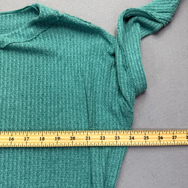 We The‎ Free Free People Teal Green Waffle Knit Thumbhole Tunic Top Small - Image 5