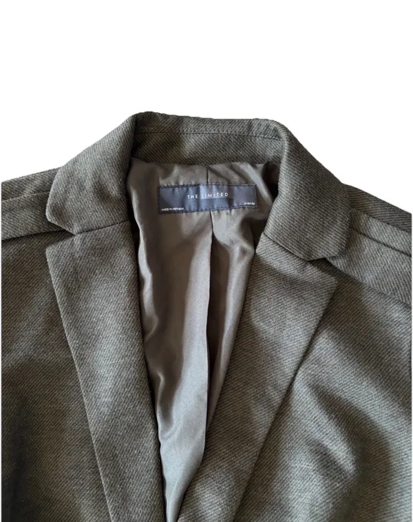 The Limited Women's Gray Notch Lapel Single-Breasted Two-Button Blazer Jacket - Image 2
