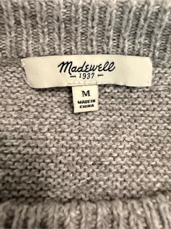 Madewell Light Gray Crewneck Sweater - Image 4