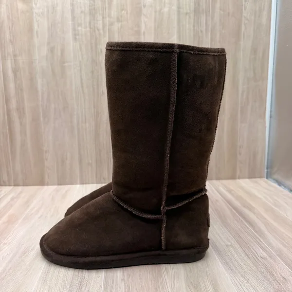 Bjorndal Boots Womens Size 11 Chocolate Brown Suede Faux Fur Tall Pull On Winter - Image 5