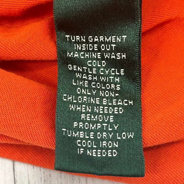 Lauren Ralph Lauren Orange Long Sleeve Cotton Basic Plain Halloween Shirt Large - Image 7