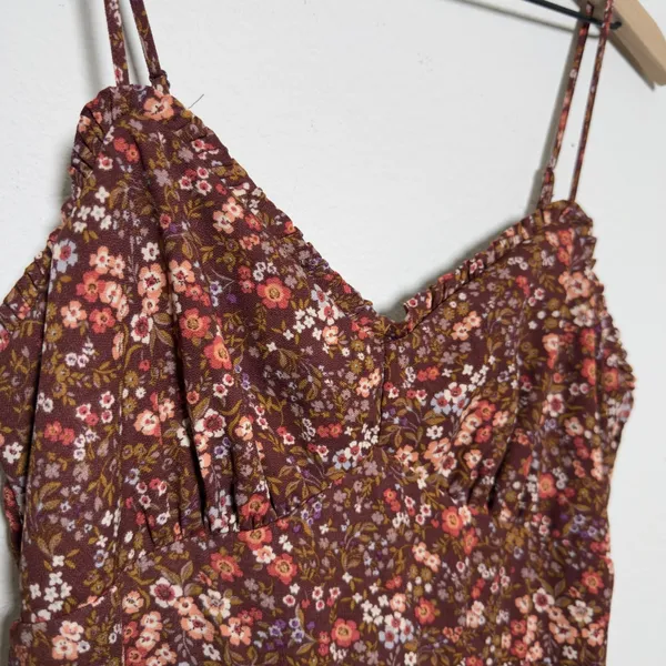 Trixxi Women Forest Fairy Maxi Dress Large Brown Floral Babydoll Cottagecore Boh - Image 4
