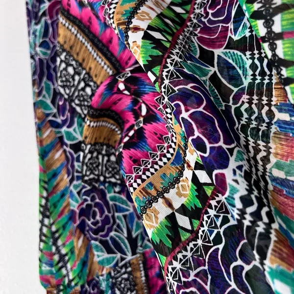 Rabbit Rabbit Designs‎ Handkerchief Hem Dress Womens 10 Multicolor Smocked Boho - Image 9