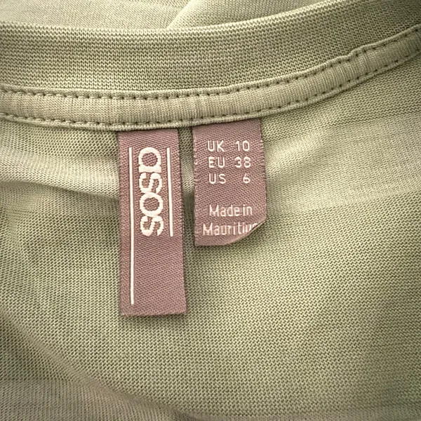 ASOS Oversized T-Shirt Dress Two Tone Pastel Green Striped Spring US Size 6‎ - Image 4