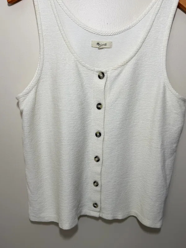 Madewell Ottoman Jacquard Button Front Tank - Image 2