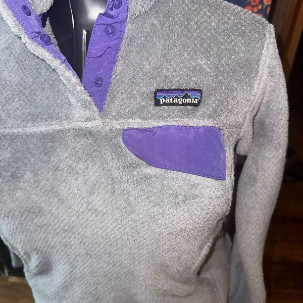 Patagonia purple & gray S re-tool snap gorpcore pullover - Image 3