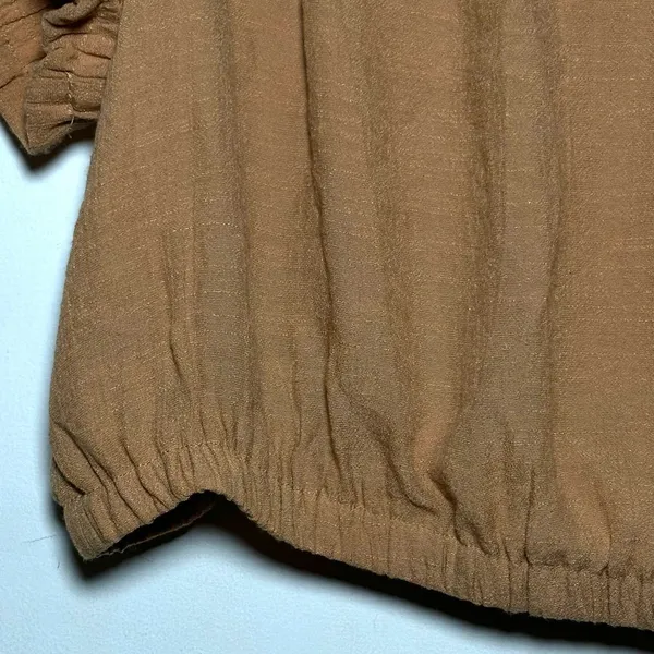 1 STATE Off The Shoulder‎ Smocked Crop Top Rust Orange XL - Image 9
