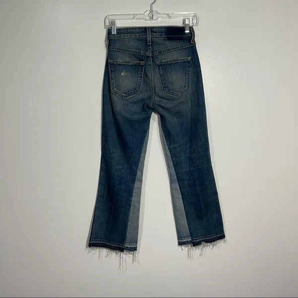 AMO Crop Boot Jeans Distressed Raw Hem‎ Size 24 Retro Street Style Casual Cool - Image 10