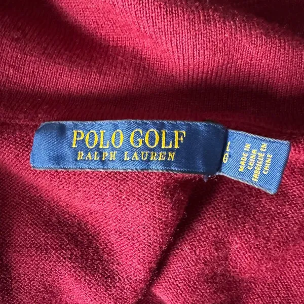 Polo Golf Ralph Lauren Women’s Cashmere Full Zip Sweater Burgundy Size L - Image 8