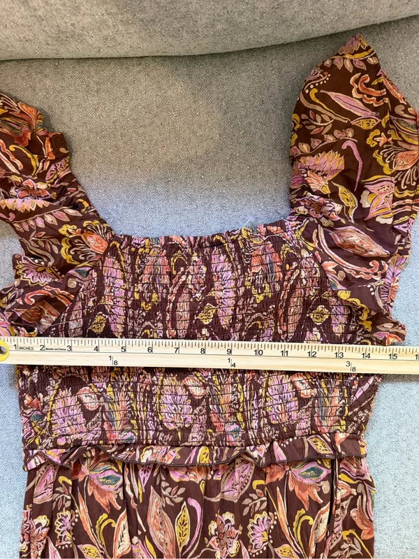 Vintage Angie Autumn Petals Brown Floral Boho Maxi Dress Size Small NWOT - Image 10
