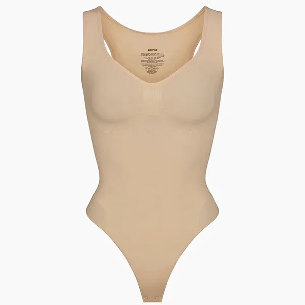 NEW SKIMS Seamless Sculpt Scoopneck Thong Bodysuit in Clay Size Small - Image 2