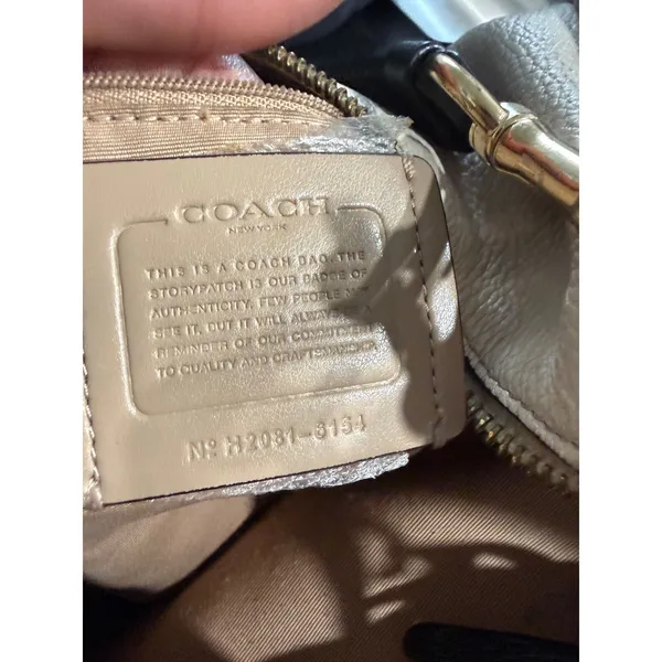 Coach Elle Hobo Colorblock Leather Shoulder Bag Chalk‎ Taupe Black 3154 - Image 7