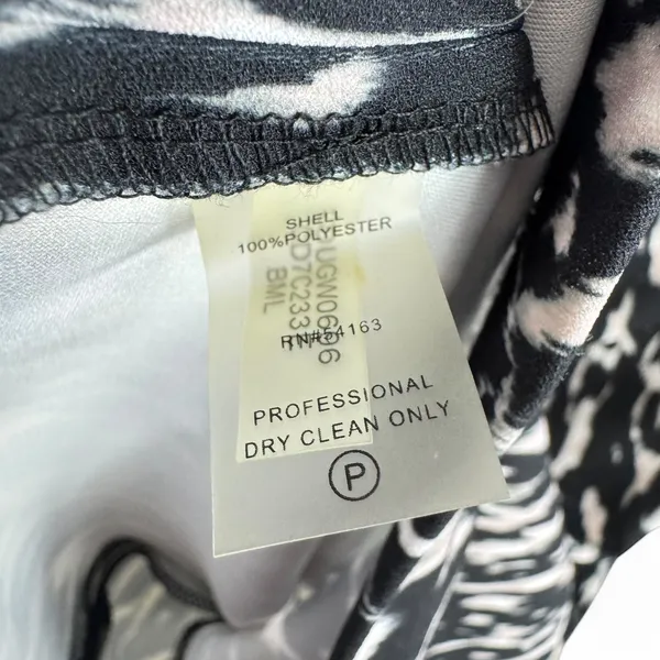 Calvin Klein NWT Womens Black White Animal Print Bell Sleeve Sheath Dress Size 2 - Image 6