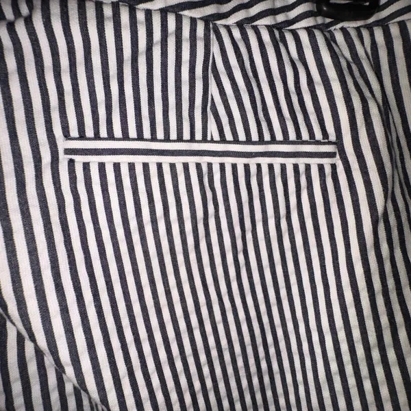 J. Crew Women 8 Seersucker Pants Navy Blue White Striped Cotton Cropped Nautical - Image 4
