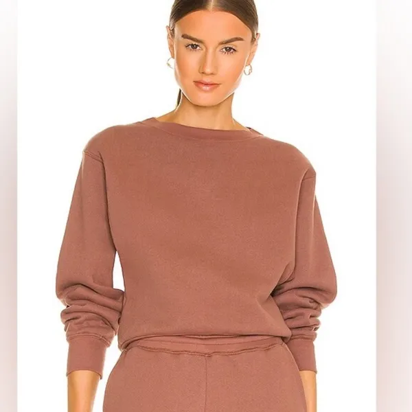 Beyond‎ Yoga Work From Home Mauve Fleece Crewneck Pullover Sweatshirt Size XL - Image 2