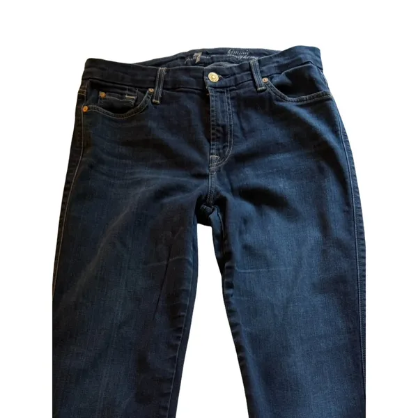 7 For All Mankind Jeans Womens Size 31 Blue Straight Leg Dark Wash Stretch Denim - Image 10