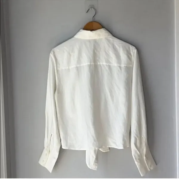 & OTHER STORIES Linen Blend Tie-Front Shirt Blouse - Image 6