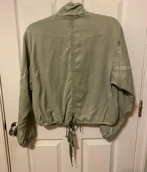Military Green Bomber Jacket - Image 2
