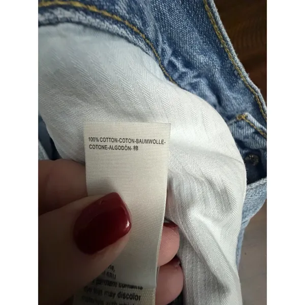 We The Free Shorts Free People 31 Distressed Cutoff Denim High Button Fly CC13-3 - Image 3