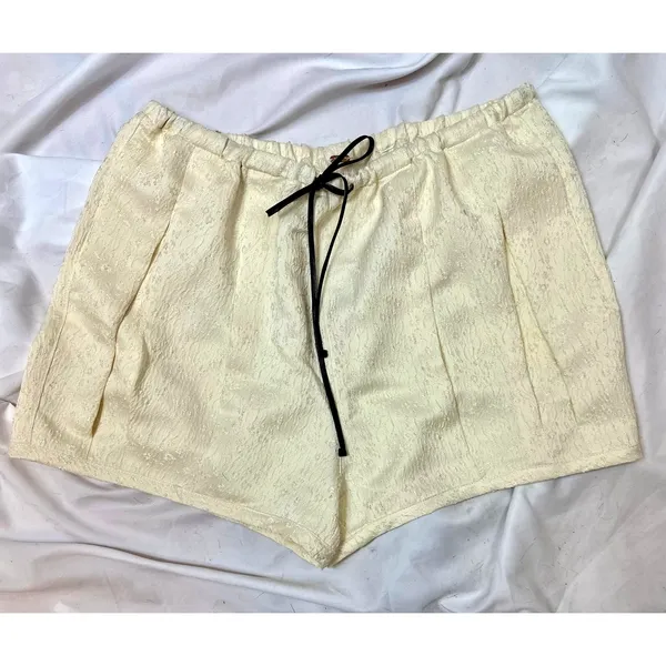 Free People Pearl Satin Shorts Drawstring Waist Tofu L - Image 9
