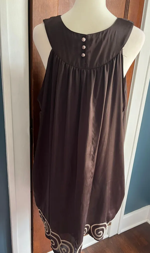 Silky Brown Sheath Dress - Image 2