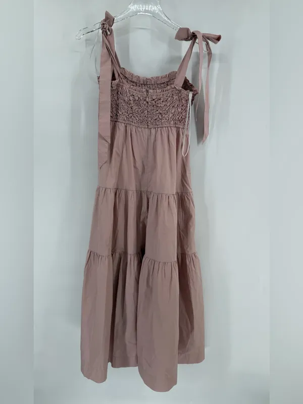 En Saison Matisse Smocked Cotton Midi Dress‎ Pink size small - Image 4