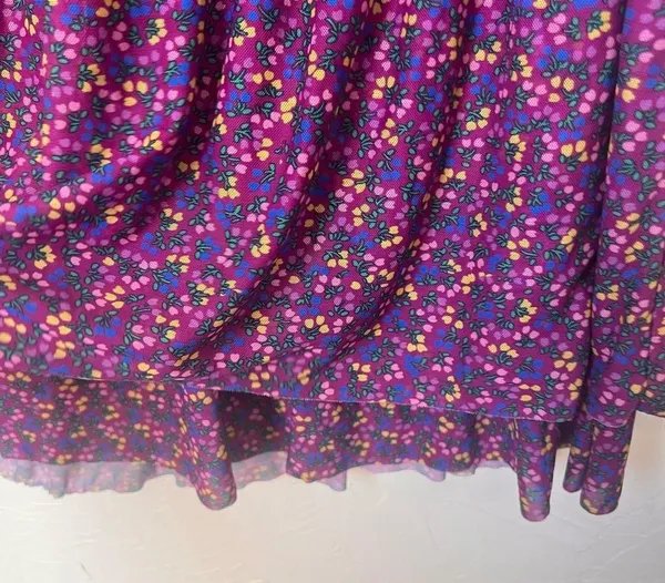 Matilda Jane purple floral layered shirt sleeve top size M - Image 4