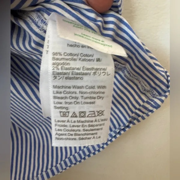 J Crew Factory 2 Shirt Tank Top Pullover Blue White Stripe‎ Sleeveless Cotton - Image 4