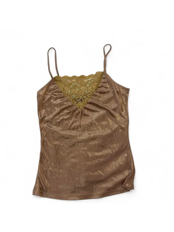 DKNY gold sequin tank top - Image 2