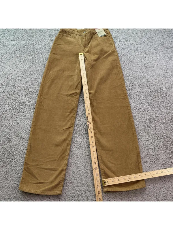 Levis 94 Baggy Corduroy Pants Women's 24x31 Mid Rise Camel Brown Wide Leg NWT - Image 4