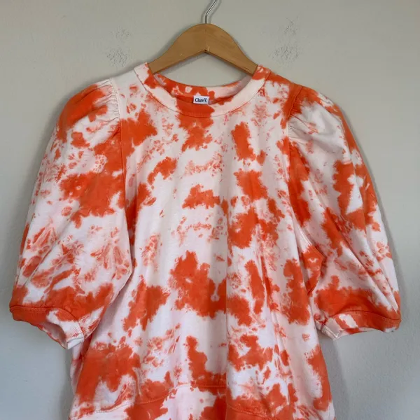 NWOT Clare V Tie Dye Puff Sleeve Sweatshirt - Image 4