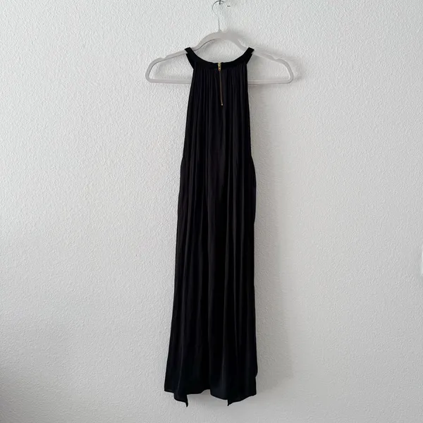 A.L.C. Black Gray Draped Halter Neck Shift Mini Dress Elegant Party Dress Size M - Image 5
