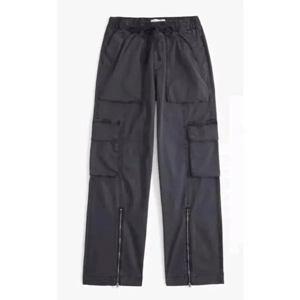Abercrombie & Fitch Gray Charcoal Baggy Cargo Pull‎ On Pants Small Long Length - Image 11