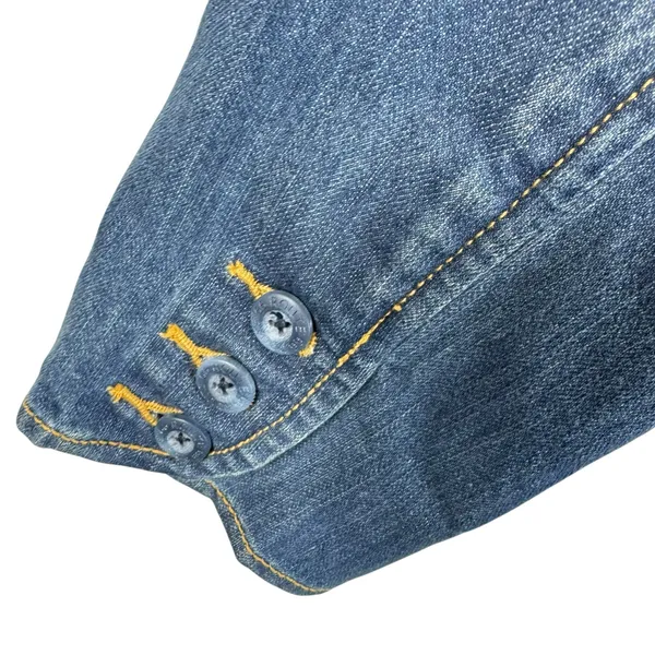 Route‎ 66 Cotton Blend Medium Wash Button Up Collared Jean Jacket Stretch Size L - Image 4