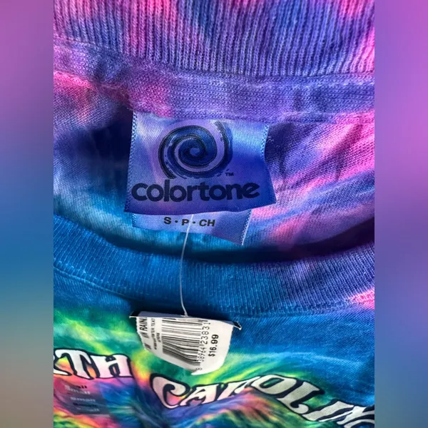 Rainbow Sandals Colortone Tie-Dye North Carolina T-Shirt NWT - Image 6