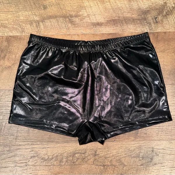 Shiny Black Women's Booty Shorts - Image 9