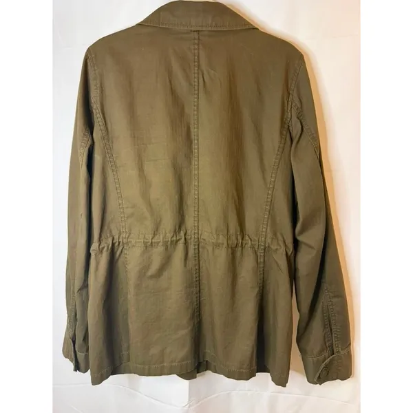 J. Crew Factory Women’s Size Small 100% Cotton Utility Safari Jacket Olive Green - Image 2