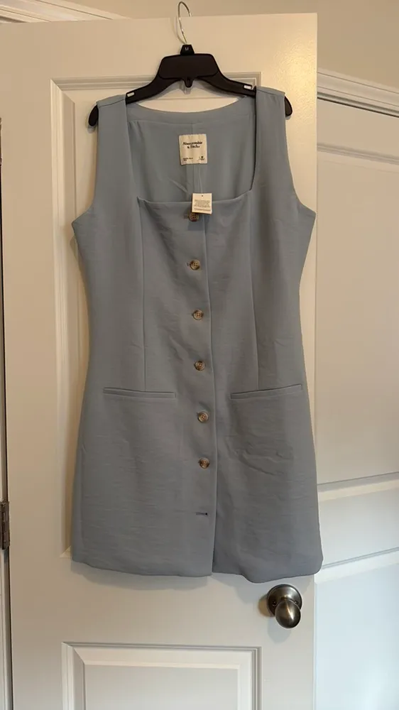 Abercrombie & Fitch Pastel Blue Button-Front Mini Dress - Image 2