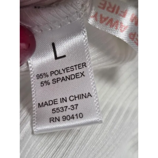 Nicole Miller Cream Taupe Ribbed Super Soft Pajamas Lounge Set Shirt Pants Large - Image 4