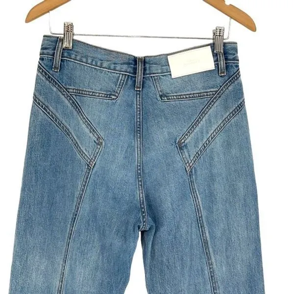 7 For All Mankind Womens Star Panel Easy Straight‎ Button Fly Jeans Blue Size 28 - Image 7