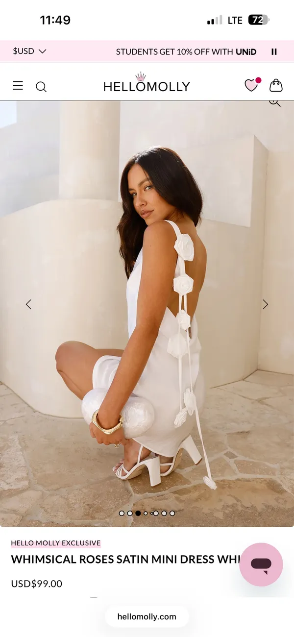 Hello Molly Whimsical Rose Mini Dress - Image 3