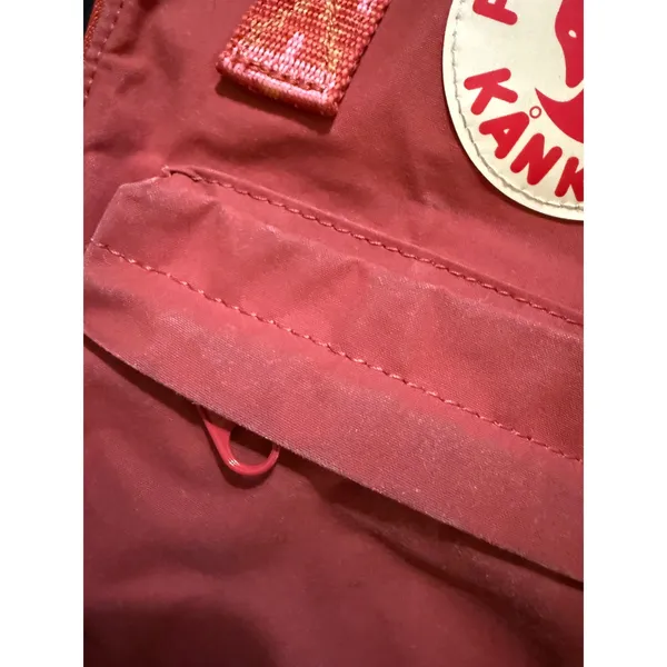 Fjallraven Kanken Mini Backpack Red Patterned Straps Small Daypack - Image 7
