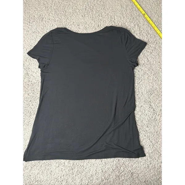 Victoria's Secret L Super Soft PINK Black Criss Cross Strappy V-Neck T-Shirt - Image 6