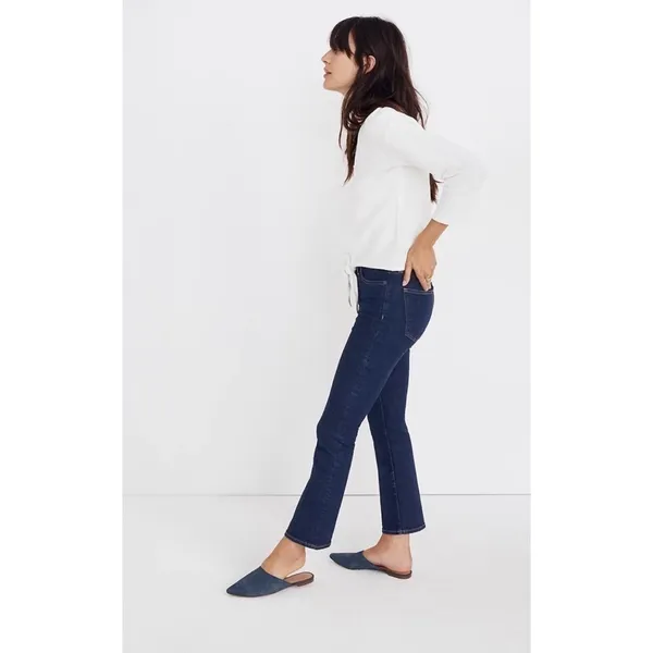 Madewell White V Neck Textured Tie Front Top - Image 2