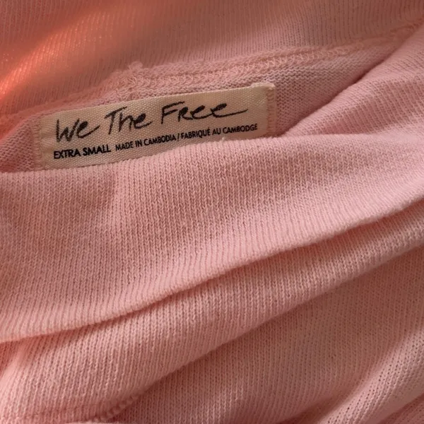 We The Free XS Oversized Comfy Minimalist Pink‎ Tunic Mock Neck Cotton Shirt Top - Image 4